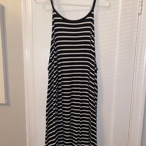 Black and white stripped tank top dress